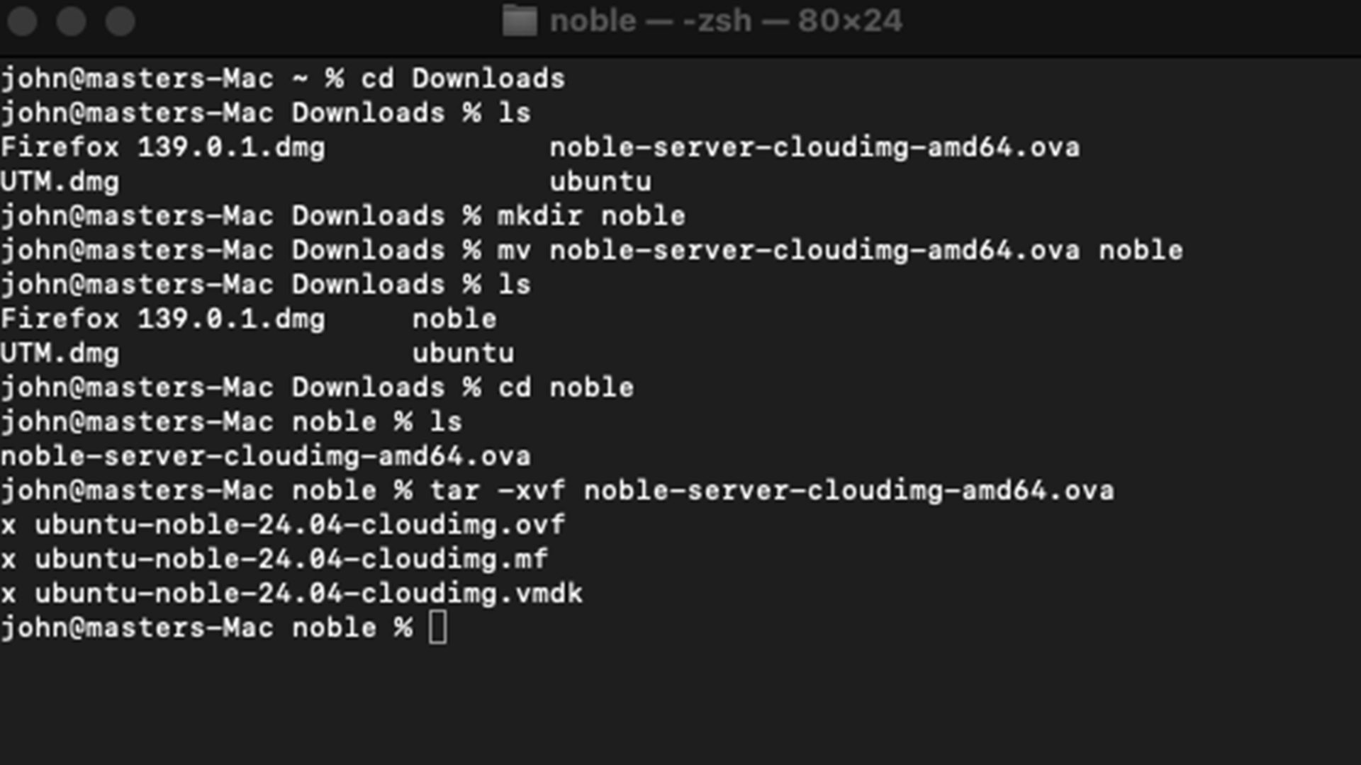 Terminal showing qemu-img conversion command running