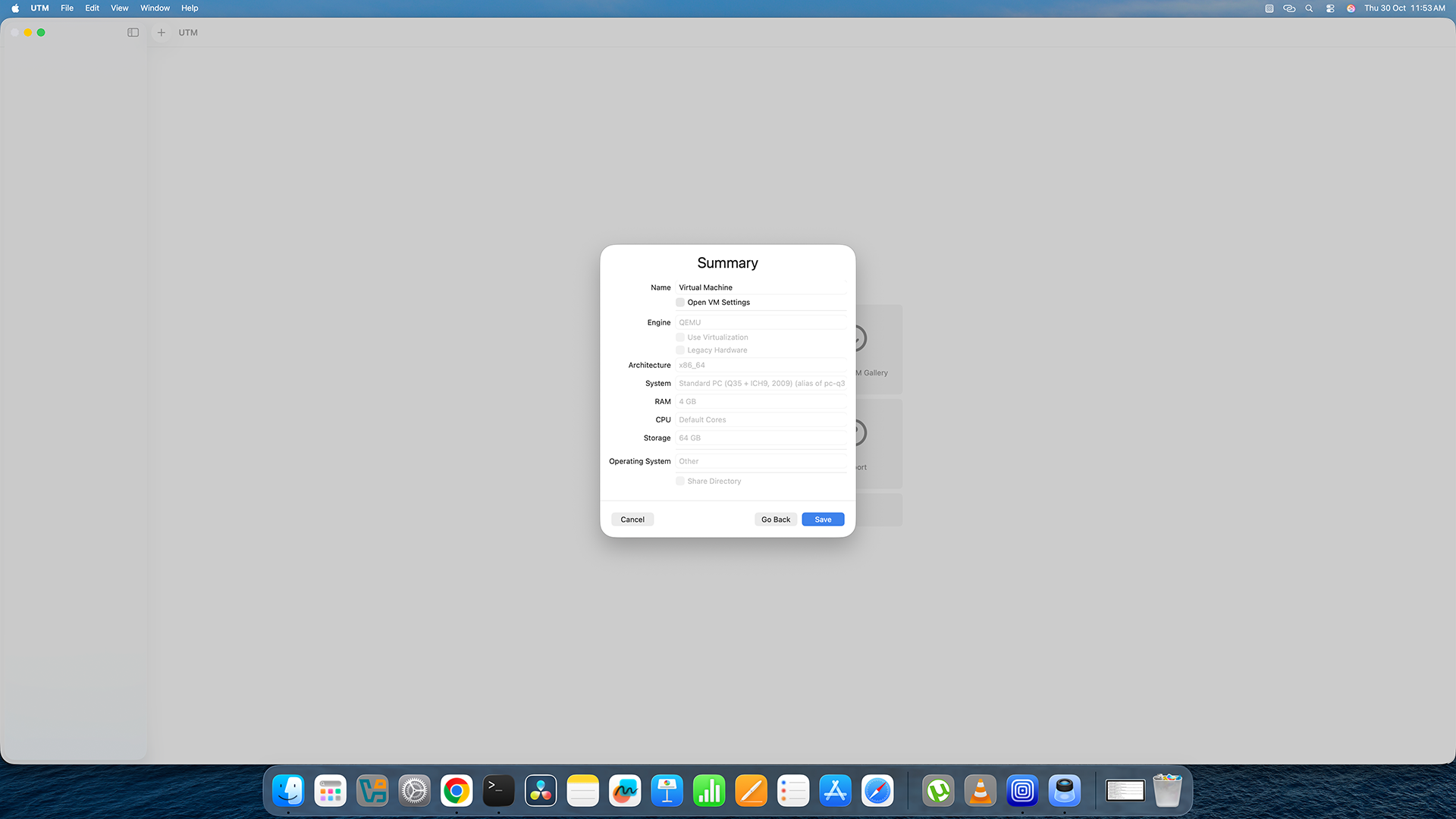 UTM summary and name screen